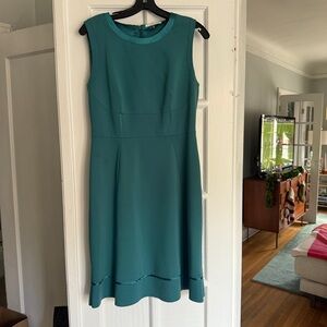 Elie Tahari Teal satin trimmed Dress